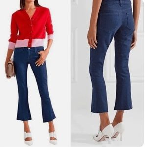 L'AGENCE Dark Wash Crop Flare Jeans